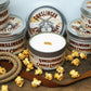 hand poured soy candle with crackling wood wick