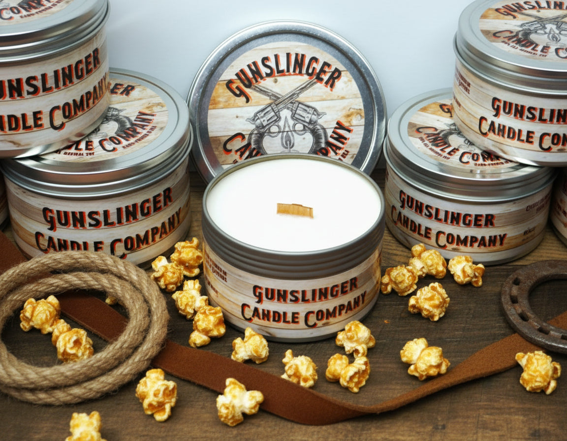 hand poured soy candle with crackling wood wick